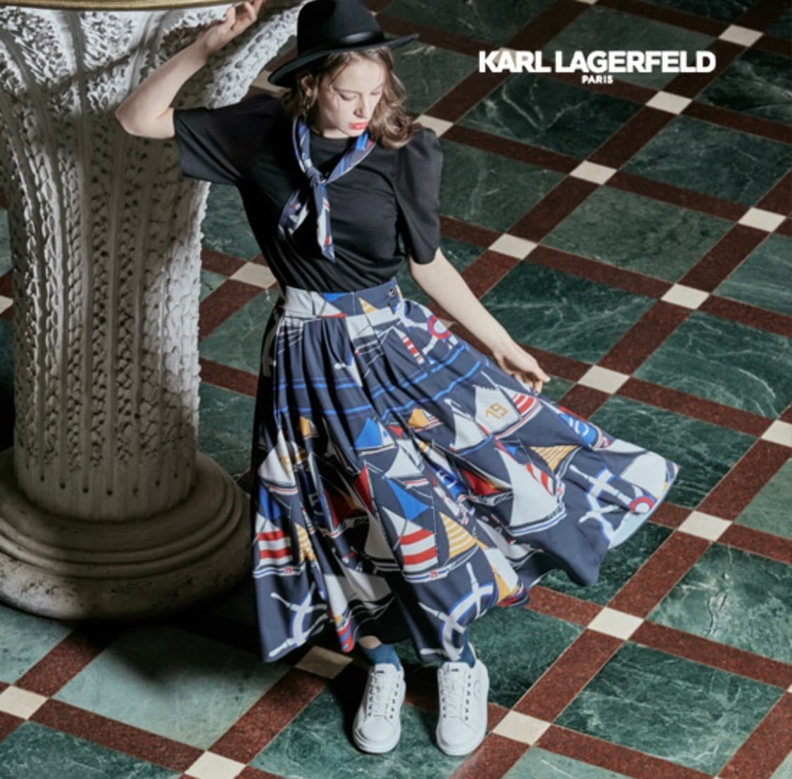 칼라거펠트 플리츠 롱 스커트 77 상품이미지2