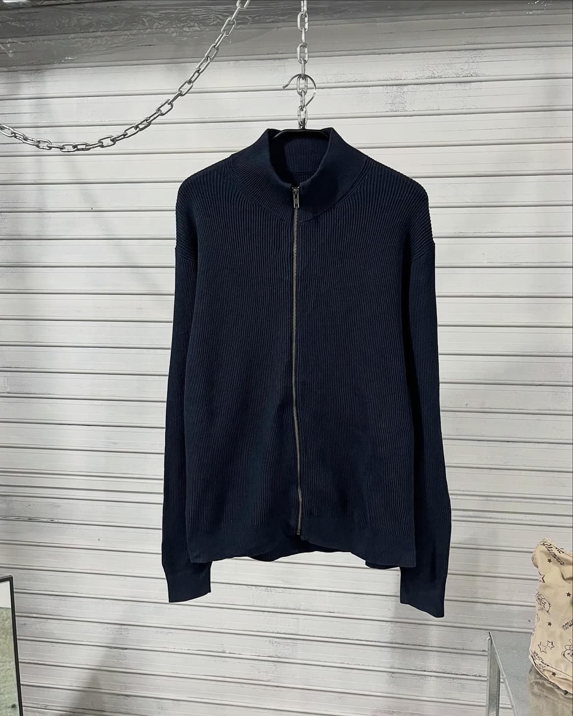 Muji knit zip up 상품이미지3