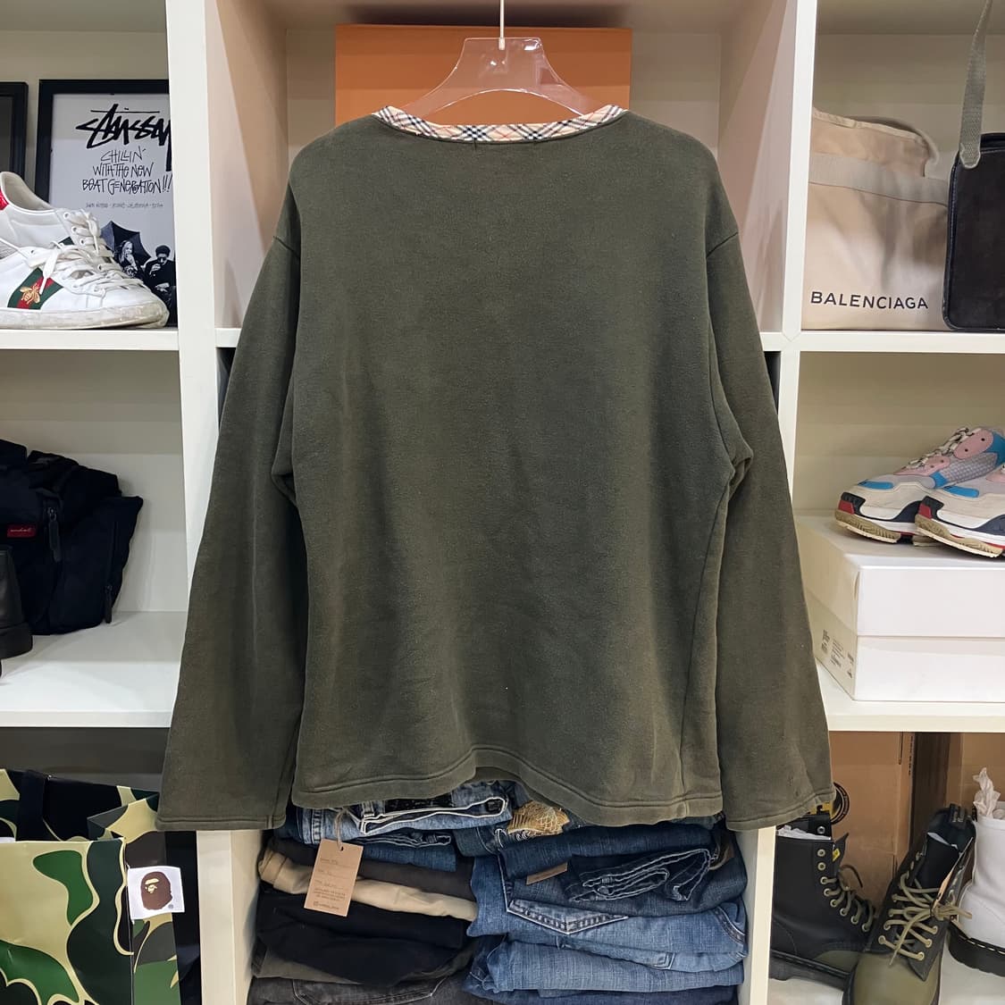 버버리 블루라벨 카키 스웨트셔츠 L 상품이미지3