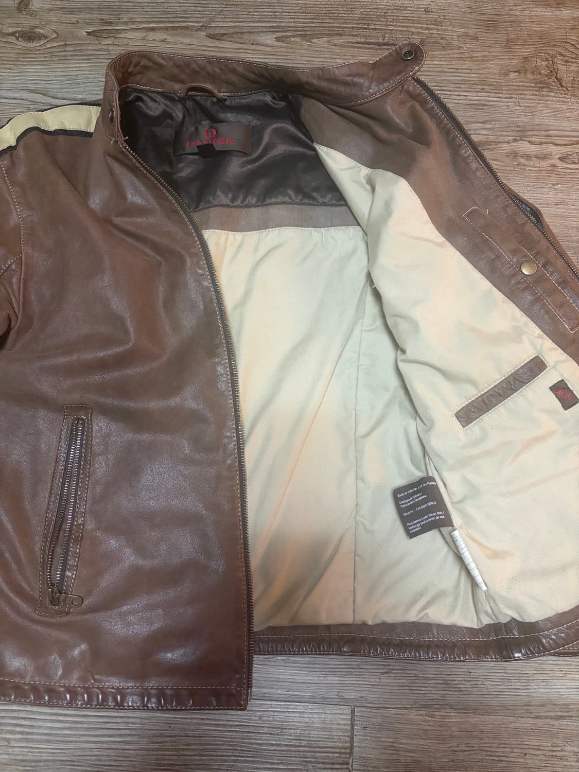 브라운 레더 자켓 상품이미지2