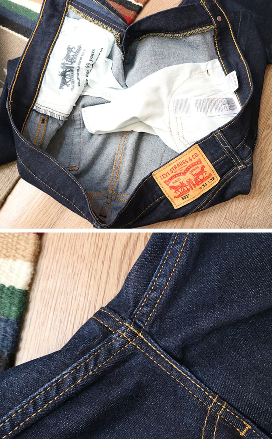 
LEVIS 리바이스 502 진청 인디고 데님 34사이즈 기장92 상품이미지7