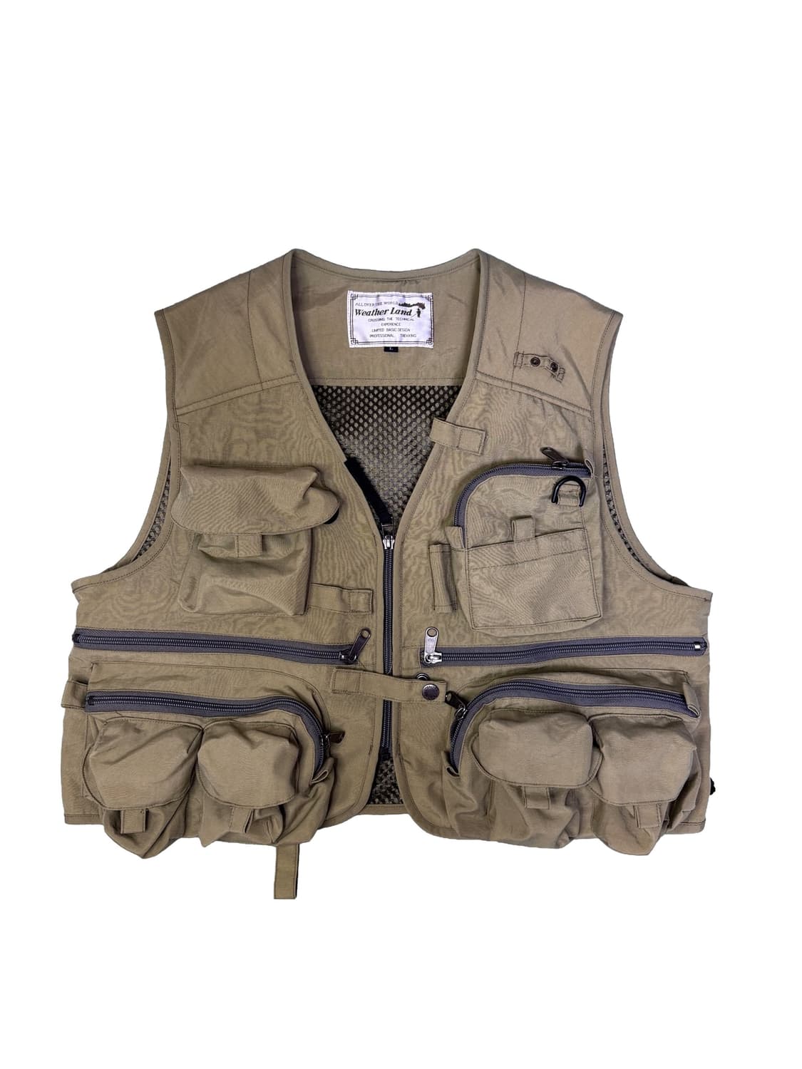 빈티지 카키 멀티포켓 피싱 베스트 fishing vest L 상품이미지1