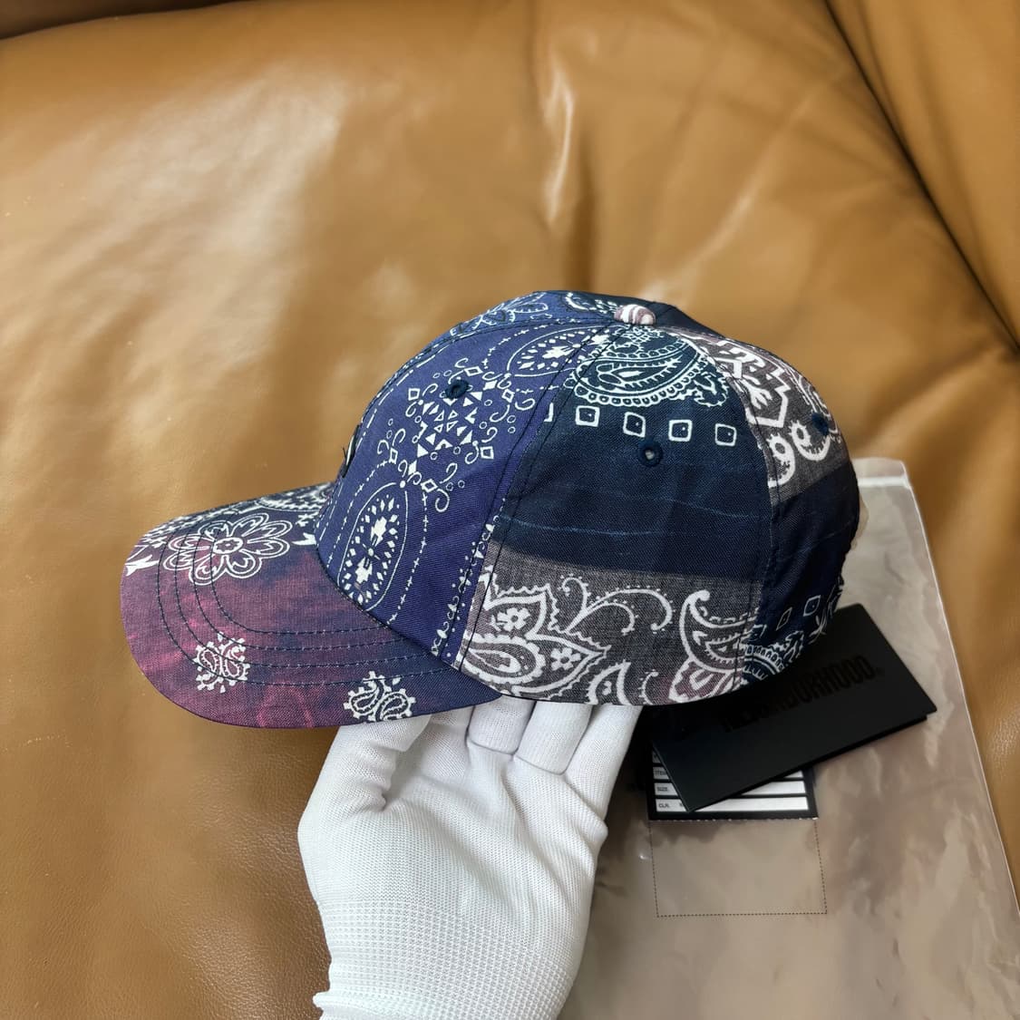 네이버후드 6패널 볼캡 모자 반다나 페이즐리 네이비 퍼플 상품이미지4