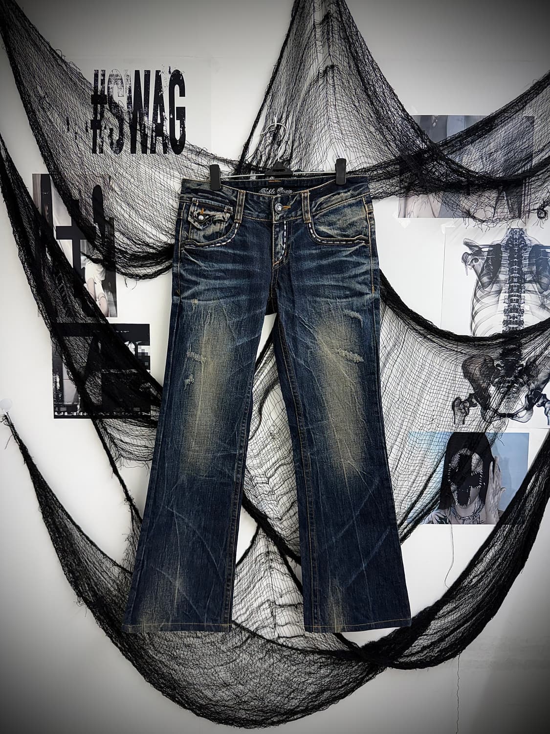 00s embroidery stitch bootscut jeans 상품이미지5
