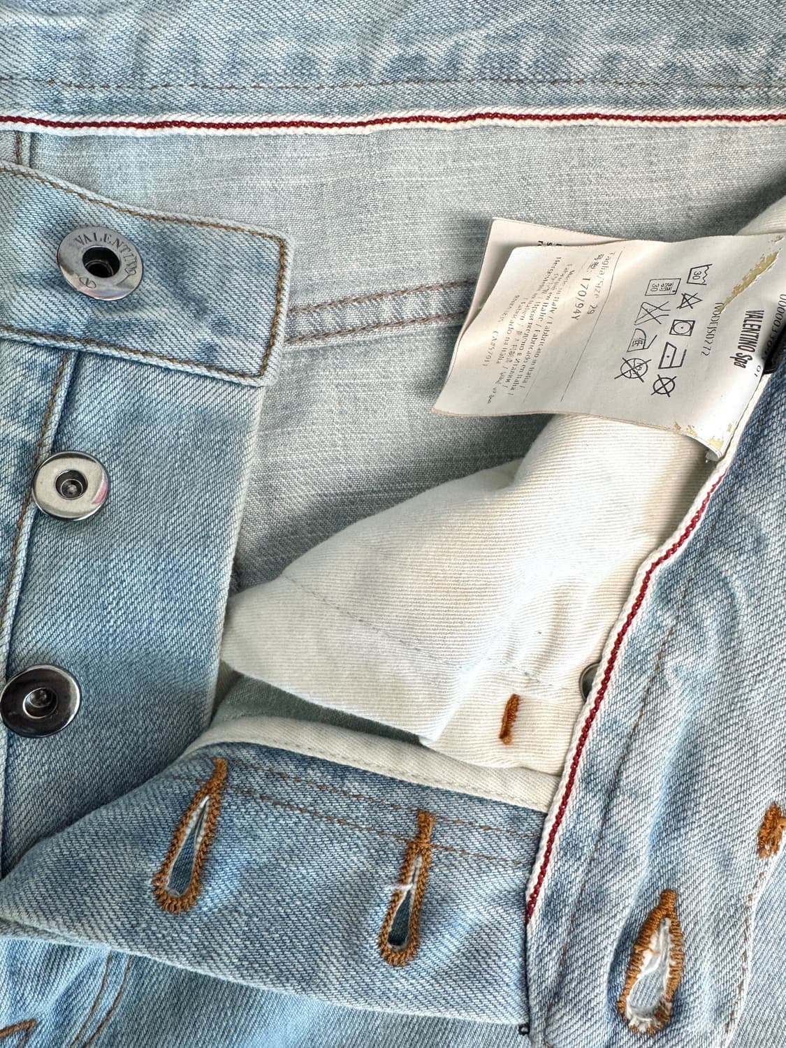 VALENTINO 발렌티노 셀비지 라이트 인디고 진 청바지 데님 29 상품이미지3