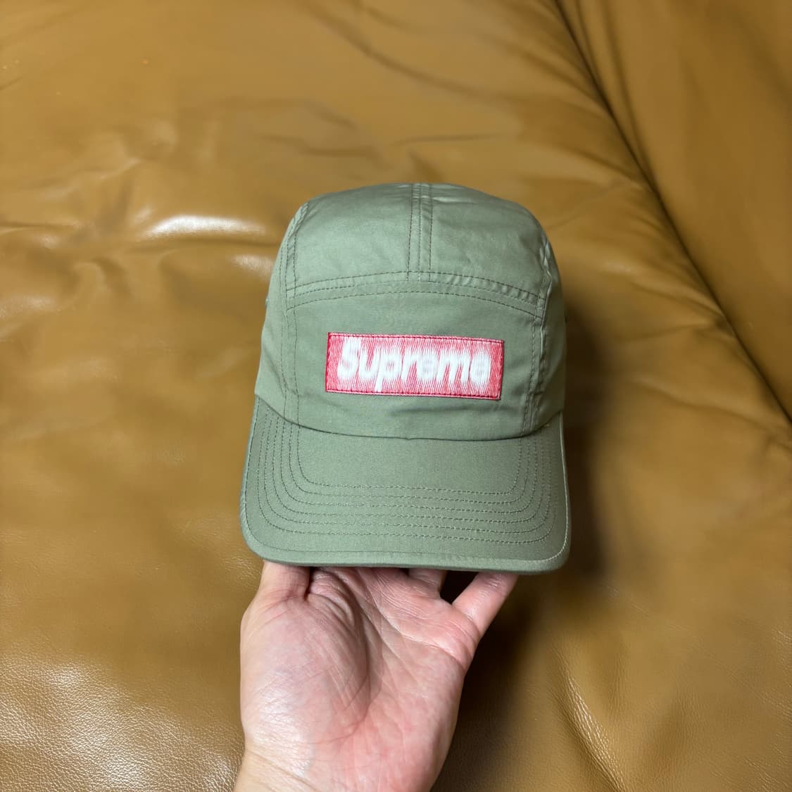 Supreme 슈프림 리버스 라벨 카키 캠프캡 모자 (Khaki) 상품이미지2