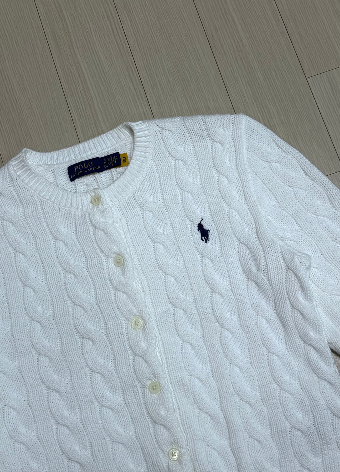 폴로 랄프로렌 케이블 니트 코튼 크루넥 카디건 가디건 상품이미지2