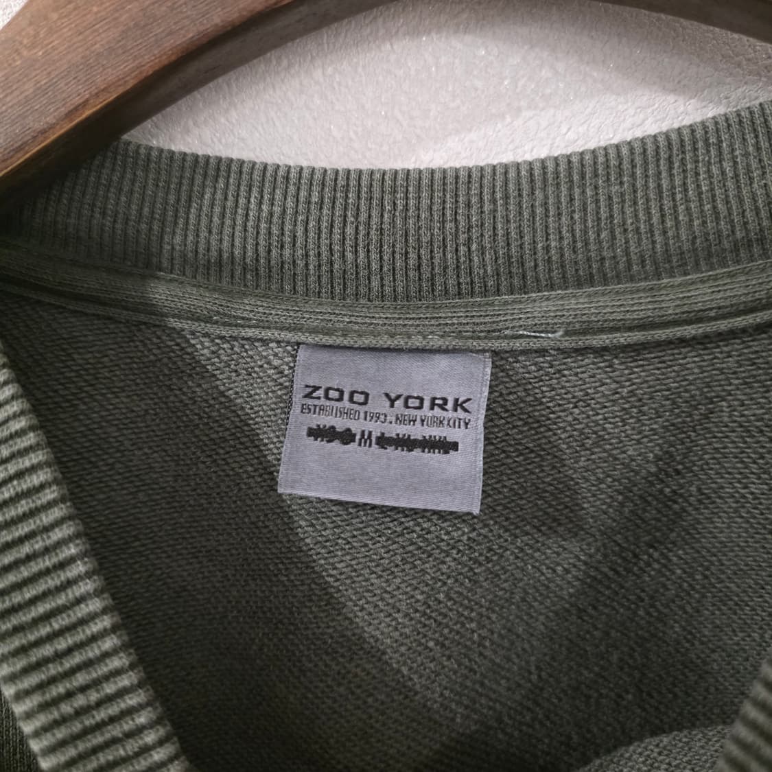 쥬욕 ZOO YORK 맨투맨 M 카키 상품이미지5