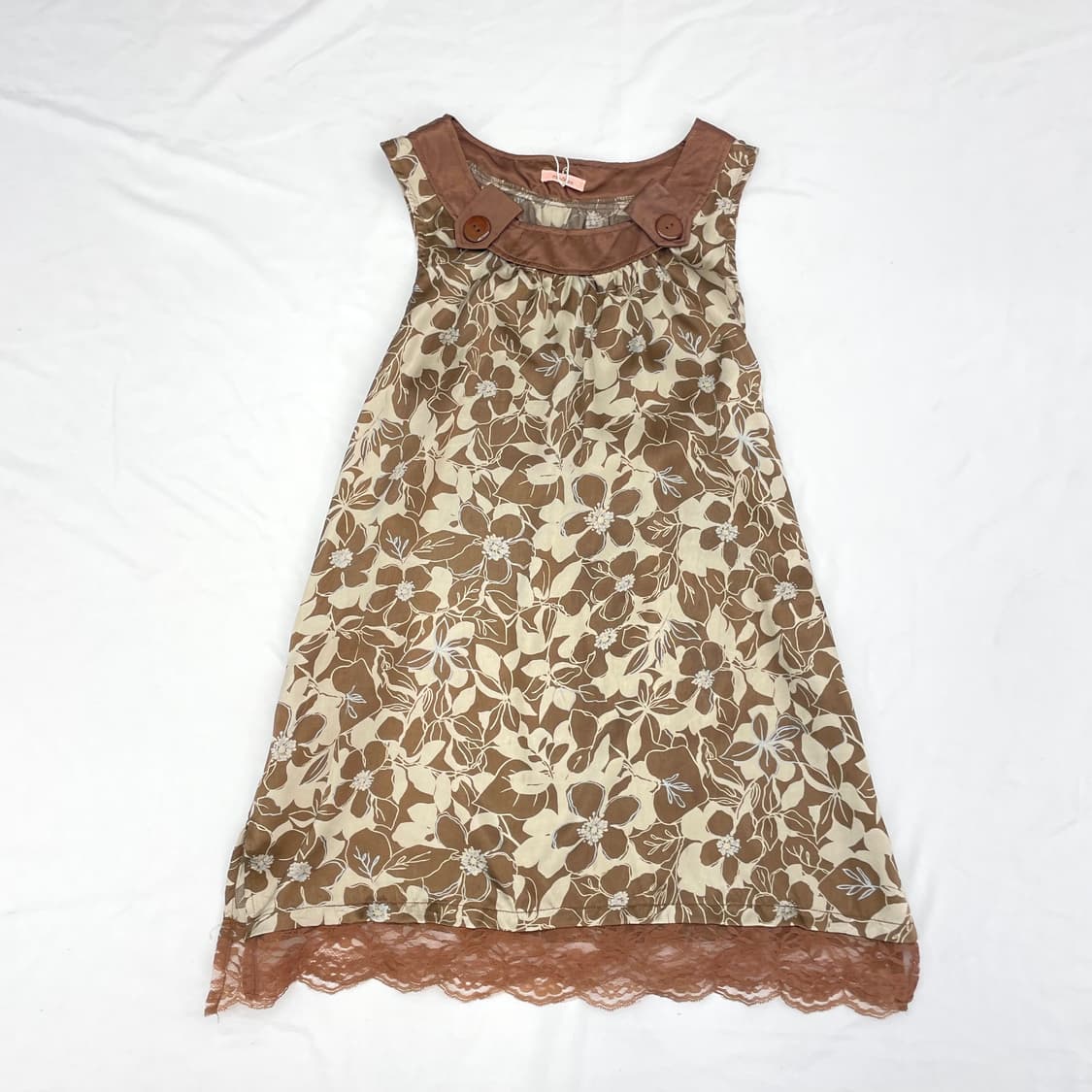 floral lace hem sleeveless 상품이미지1
