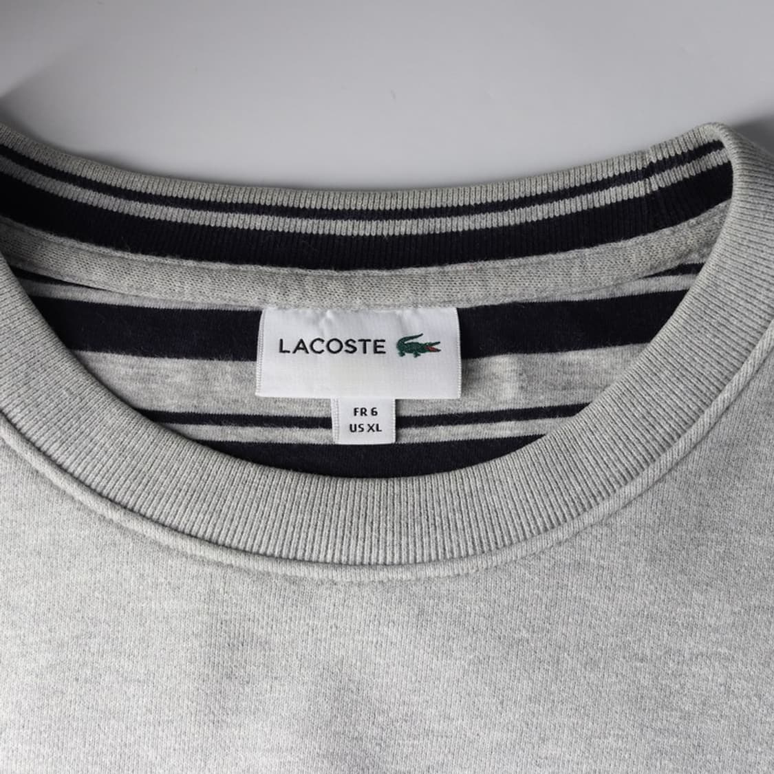 라코스테 시그니처 크록 로고 그레이 맨투맨 XL 상품이미지5