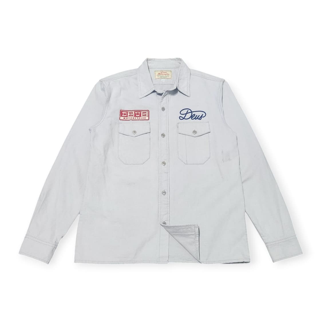 S)데우스 워크 셔츠 라이트그레이 자수패치 백프린팅 스트릿 상품이미지1