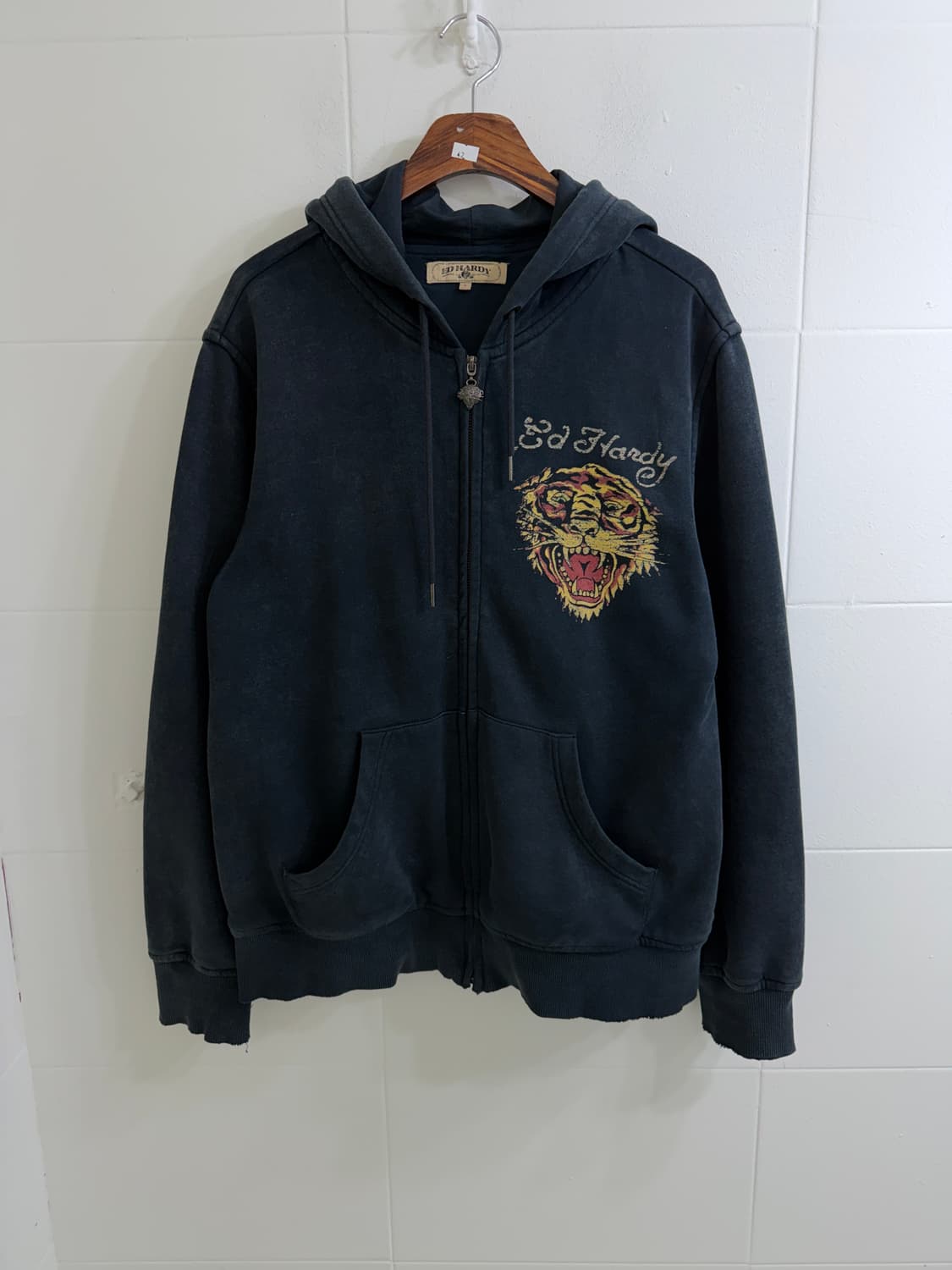 에드 하디 오리엔탈 호랑이 프린팅 그런지 후드집업 상품이미지3