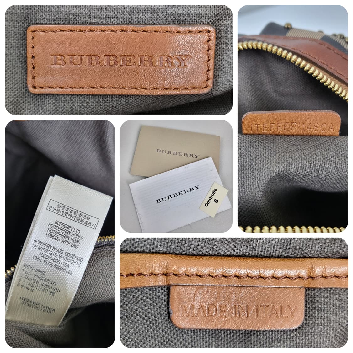 정품 버버리 스모키브라운 노바체크 하트 스터드 토트백 상품이미지9