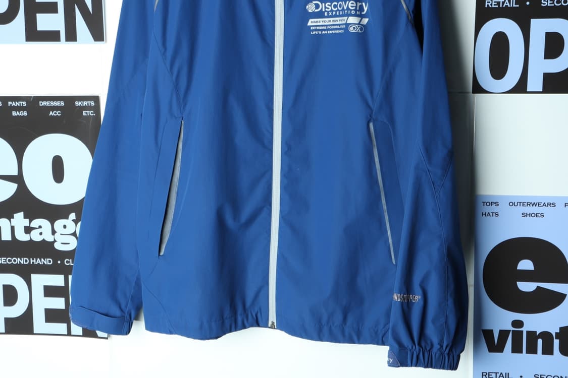 (XL-2XL) 디스커버리 집업 바람막이 점퍼자켓 경량 블루-H30073 상품이미지5
