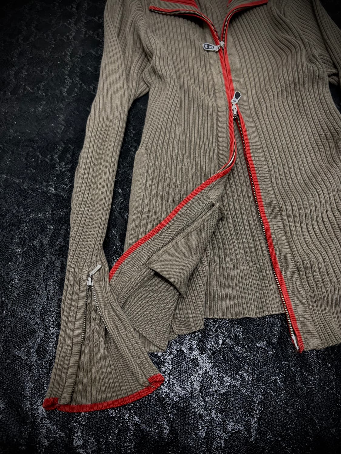 “Vintage”00’s Design 2-way Knit Zip Up 상품이미지2