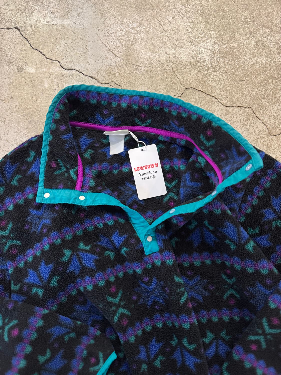 90s 엘엘빈 아즈텍 플리스 스냅티 풀오버 상품이미지4