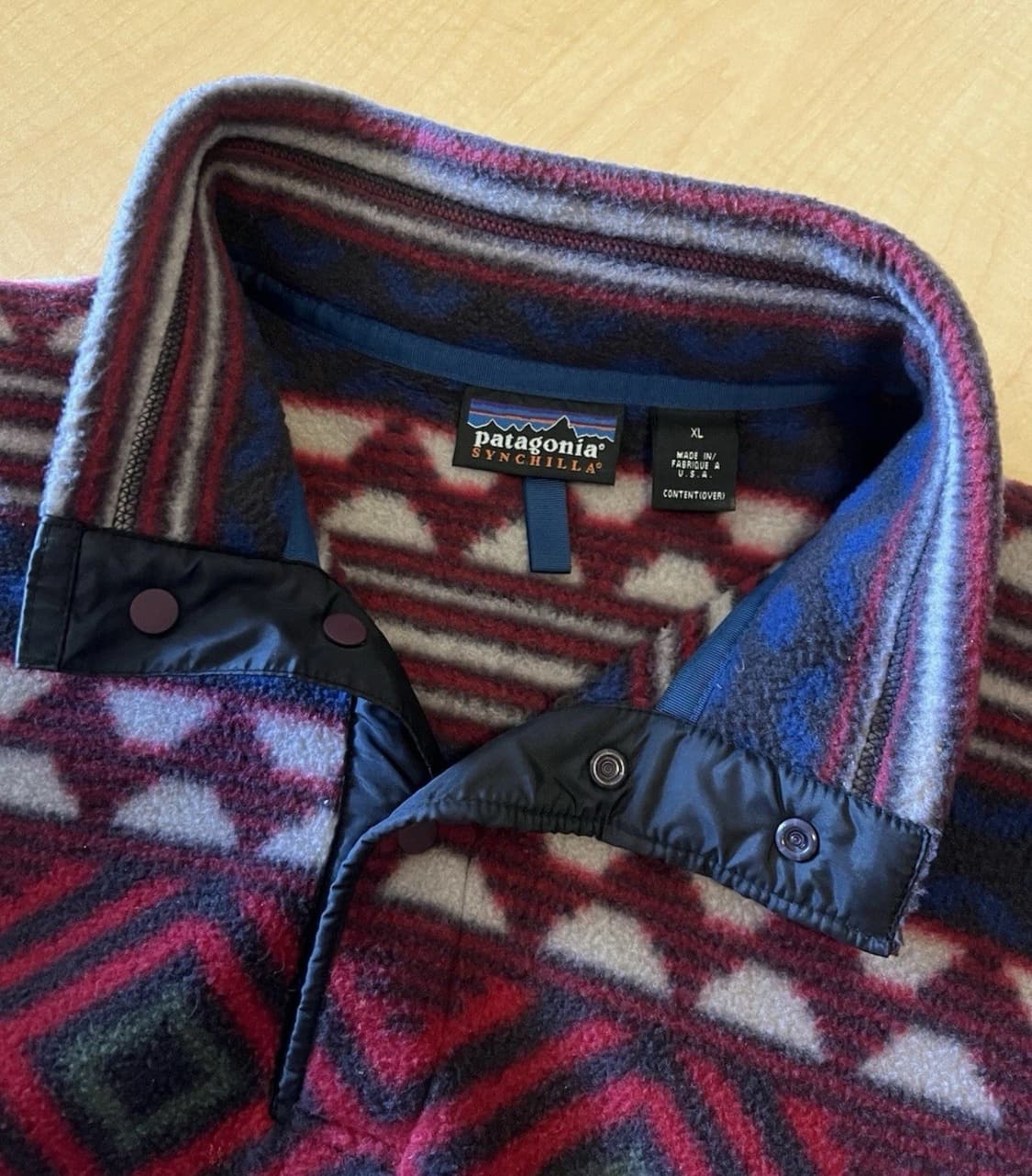 96FW 파타고니아 신칠라 스냅-T 네이비/버건디 USA 상품이미지4