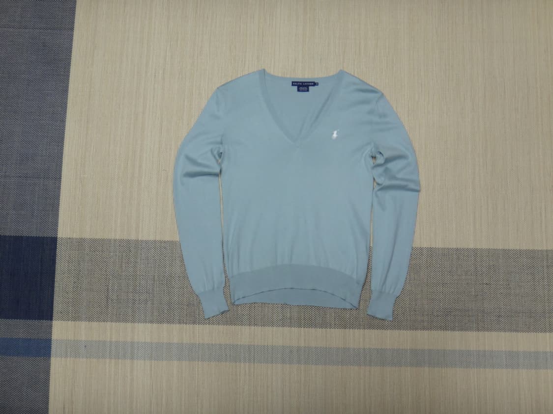 (M) Ralph Lauren 랄프로렌 여성 브이넥 면 니트 상품이미지1