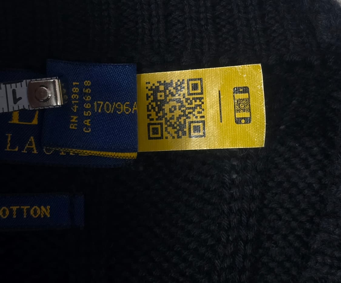 폴로랄프로렌 코튼 꽈배기 니트 블랙 L  상품이미지4