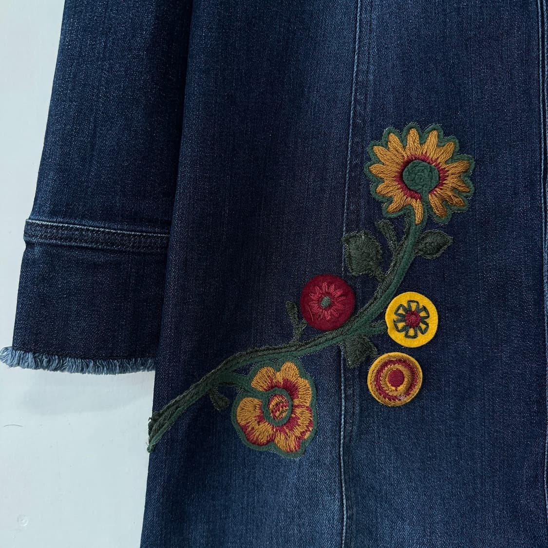 Mr & Mrs 자수패치 데님 셔츠 원피스 상품이미지6