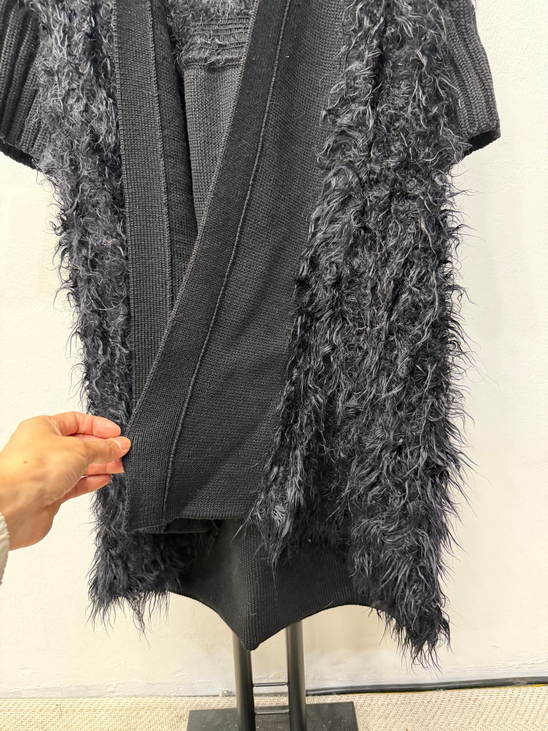 매장판정품) 막스마라 여성 롱 퍼 가디건 자켓 L 상품이미지5