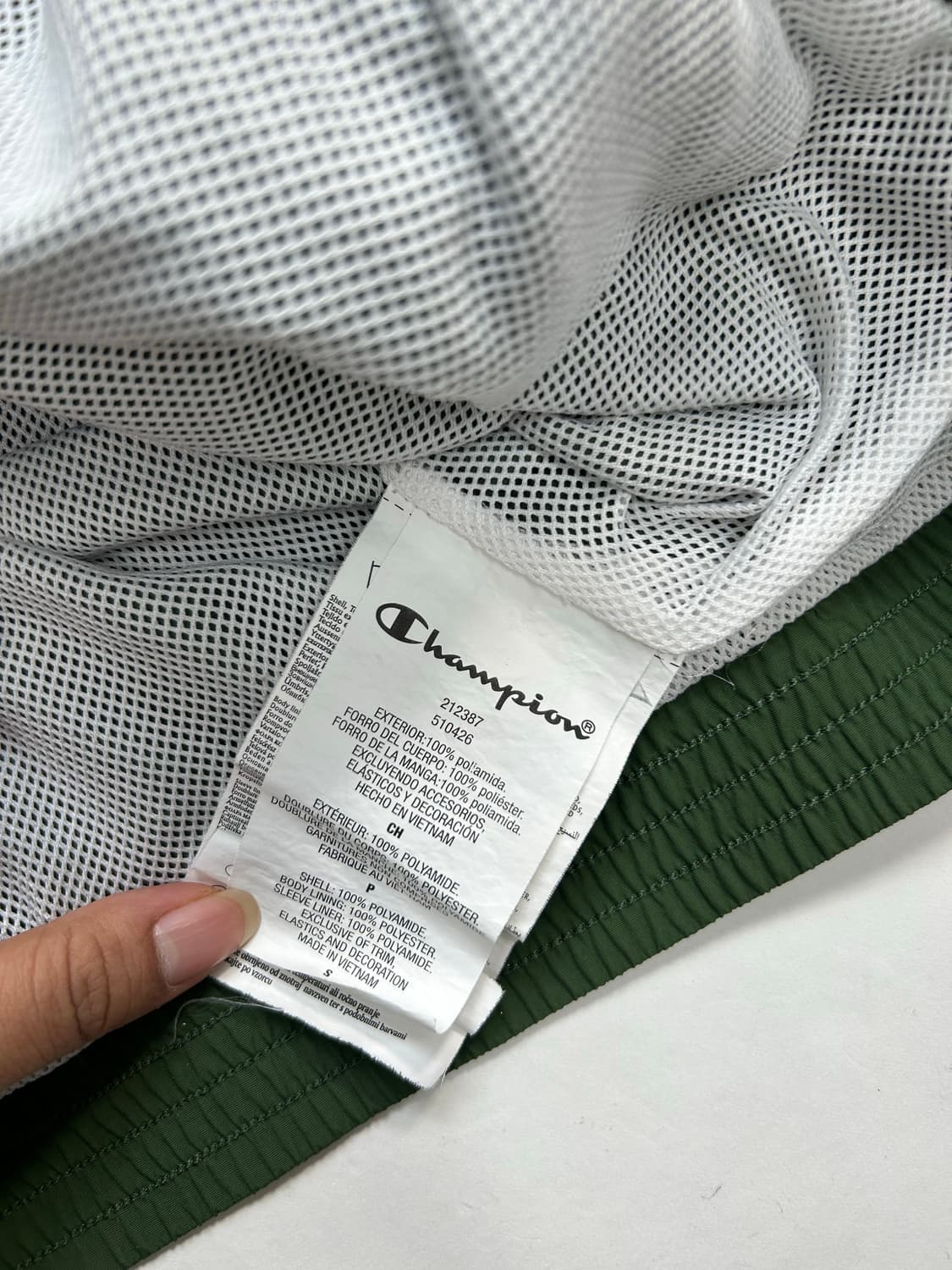 챔피온 올드스쿨 그린 배색 바람막이 S 상품이미지7