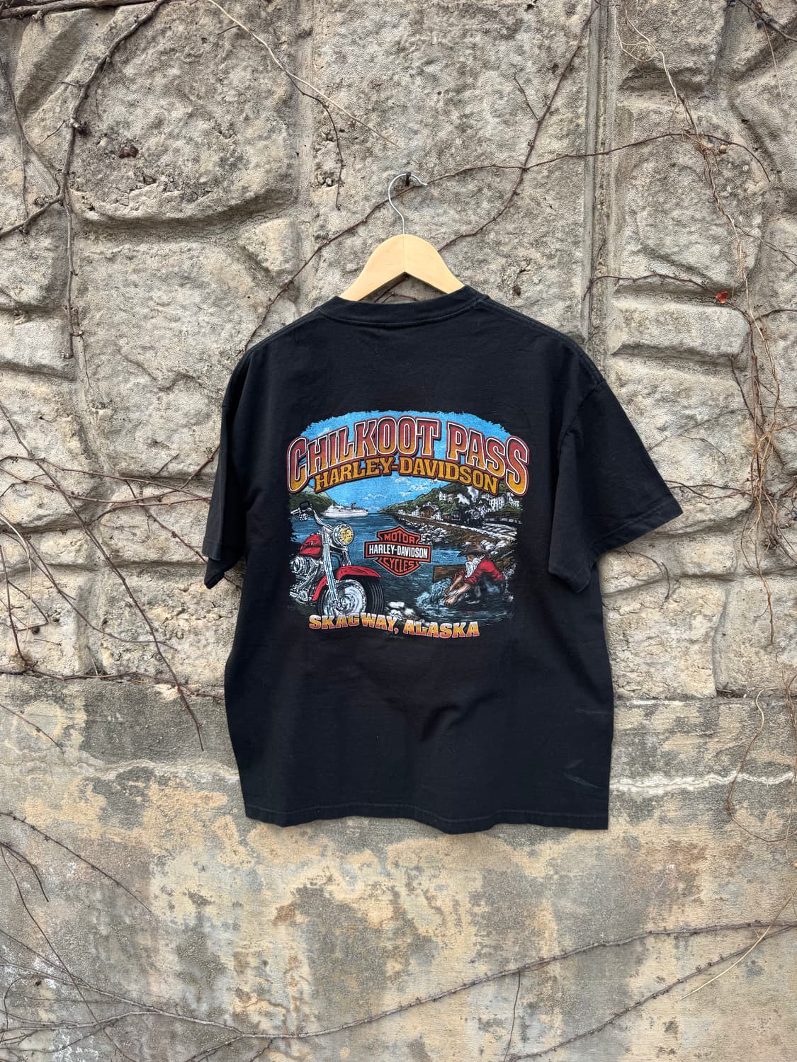 00s 할리데이비슨 빈티지 2004 헤인즈 로고 프린팅 반팔 티셔츠 상품이미지2