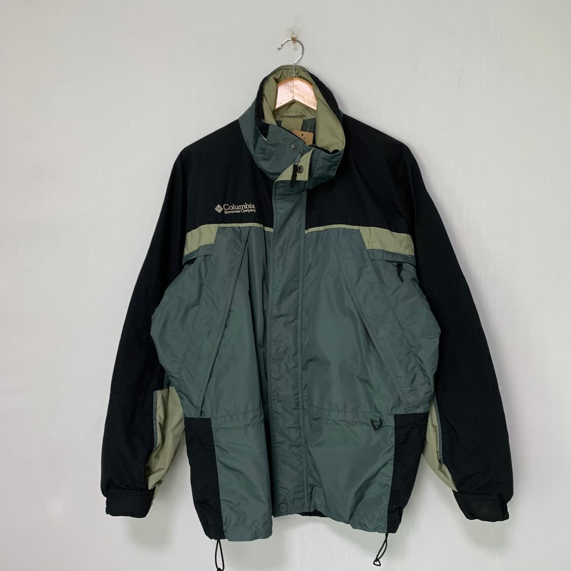 컬럼비아 콜롬비아 배색 블랙/그린 바람막이 자켓 고프코어 남M 남녀공용 상품이미지1