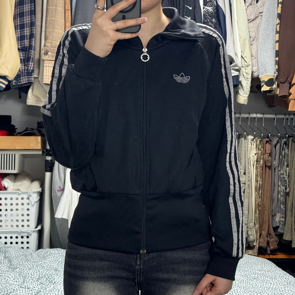 아디다스 파이어버드 블랙실버 큐빅 글리터 져지 상품이미지1