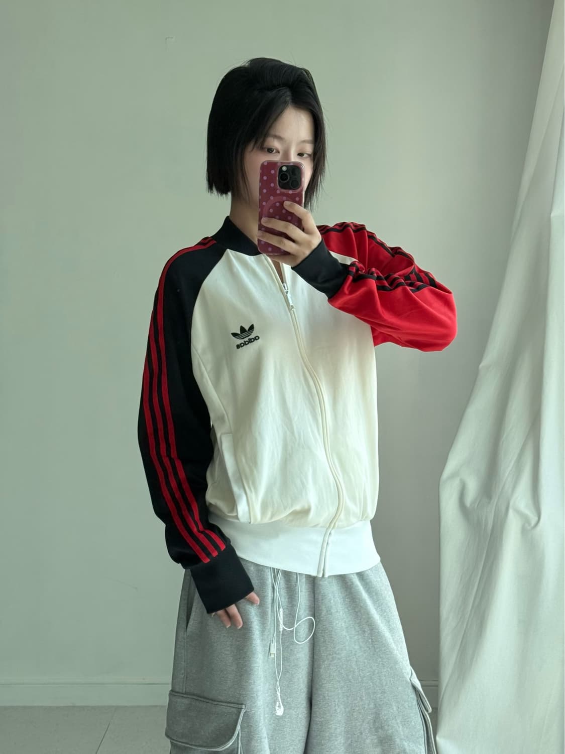 90‘s 아디다스 블랙 레드 져지 상품이미지3