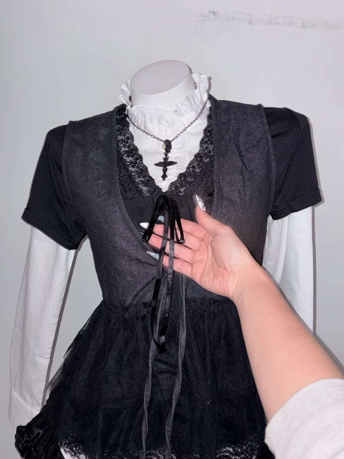 공겜여주세트 3pcs 프릴 & 리본 & 레이스 & 샤 상품이미지3