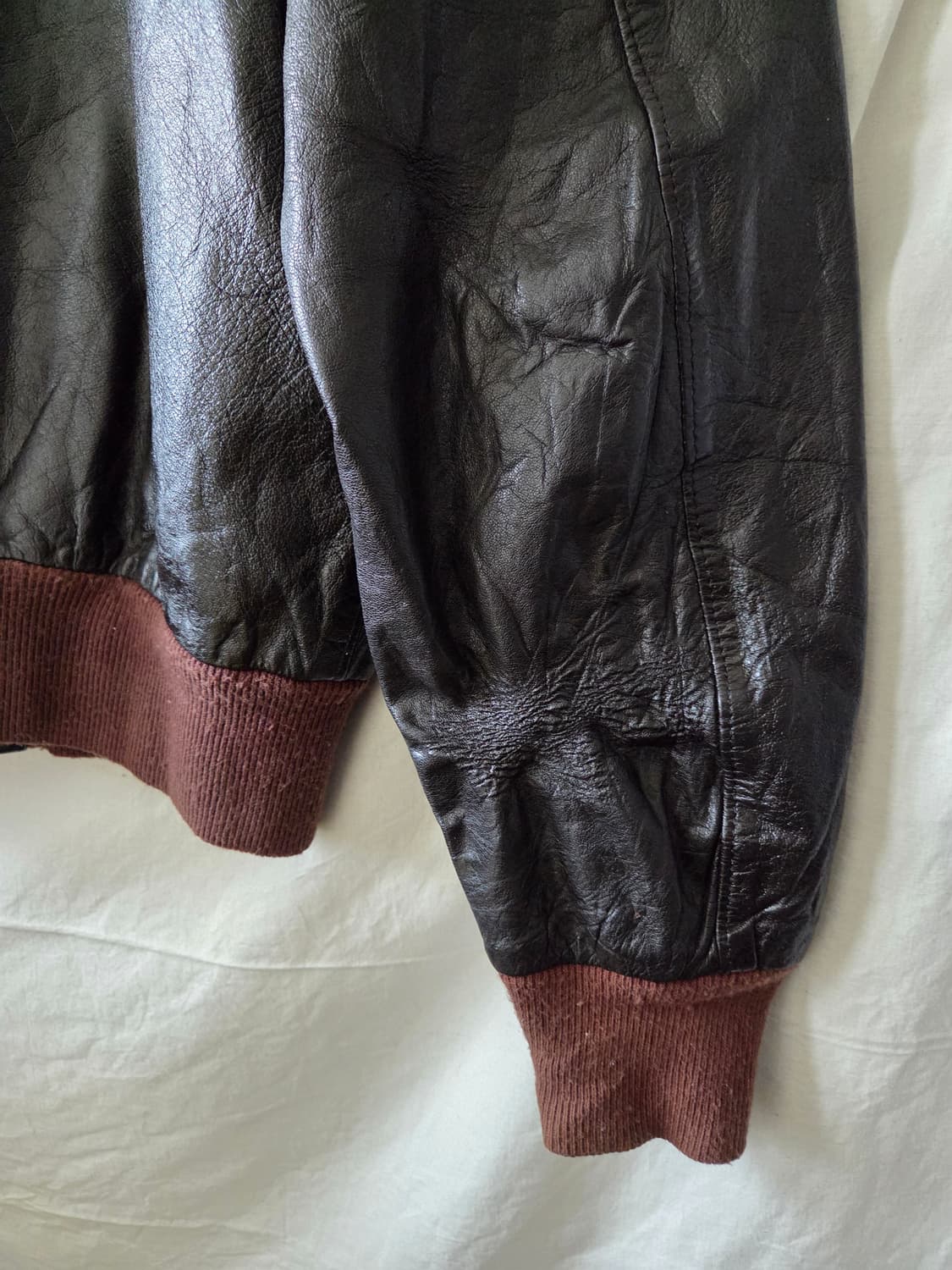 80s USA 빈티지 에디바우어 A2 레더 자켓 XL 상품이미지10