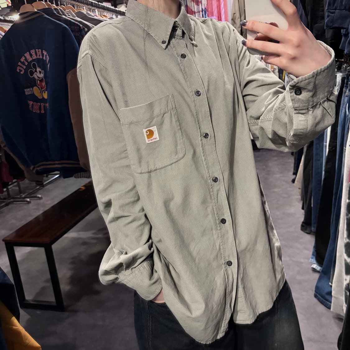 [IM] Carhartt 칼하트 코듀로이 셔츠 웜그레이 상품이미지3