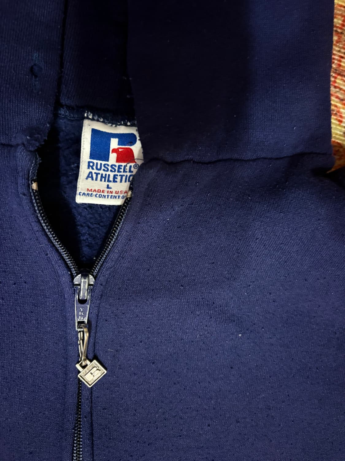 90s 미제 러셀 빈티지 후드 집업 네이비 상품이미지2
