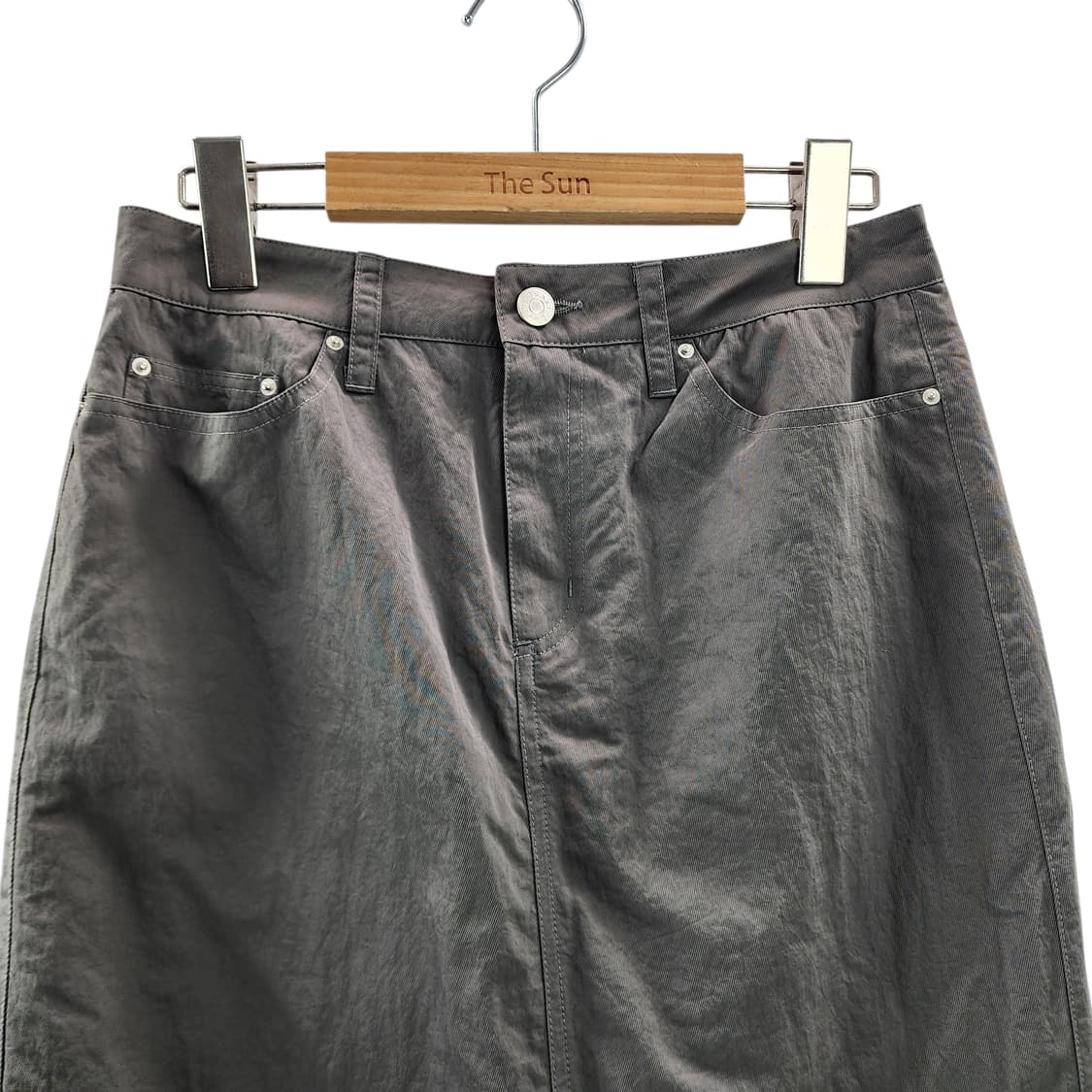 [M] Dunst 던스트 슬릿 패디드 펜슬 롱스커트 올리브 상품이미지2