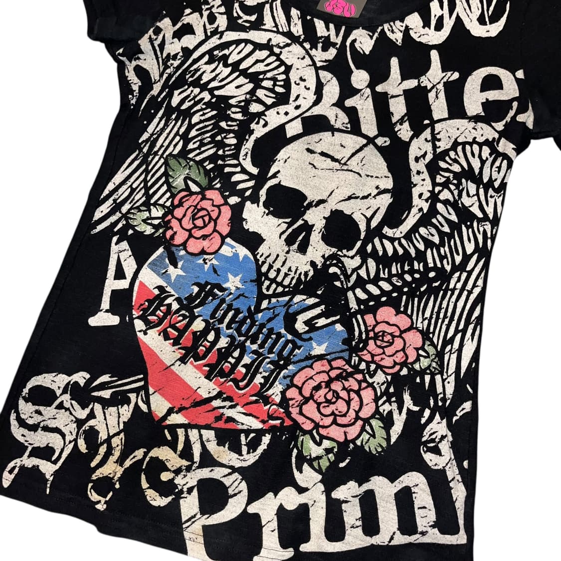 해골 십자 프린팅 반팔티 펑크y2k갸루 상품이미지2