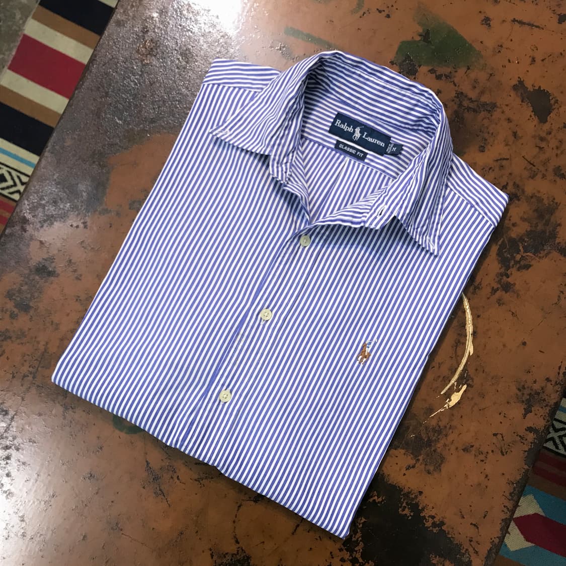 폴로랄프로렌 블루 스트라이프 셔츠 남성 105 사이즈 상품이미지1