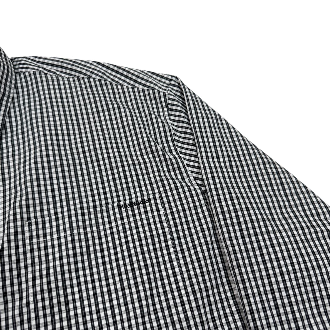 비바스튜디오 오버 체크셔츠 남방 L 블랙 화이트 상품이미지2