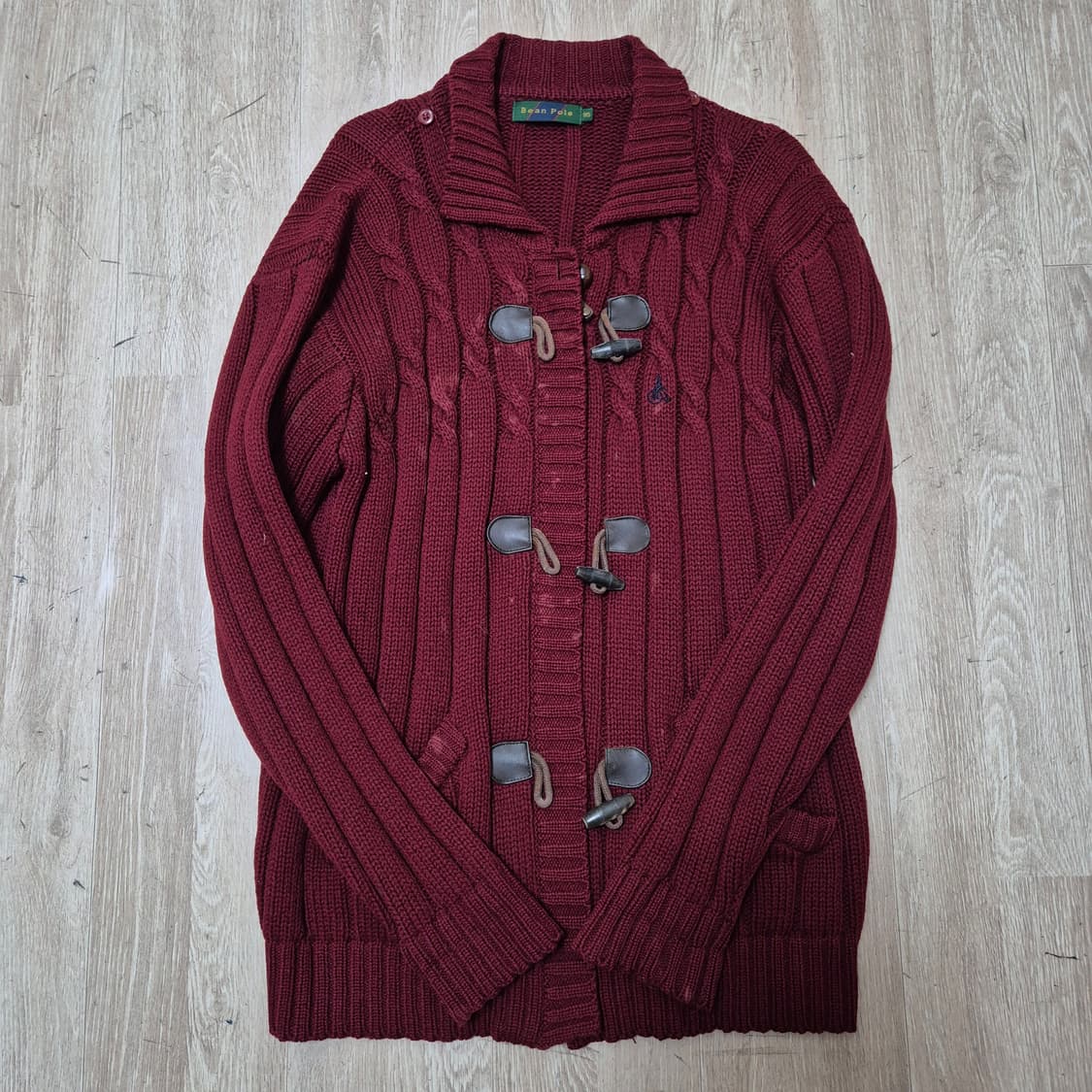 빈폴 떡볶이 꽈배기 니트 가디건 M(95) 상품이미지1