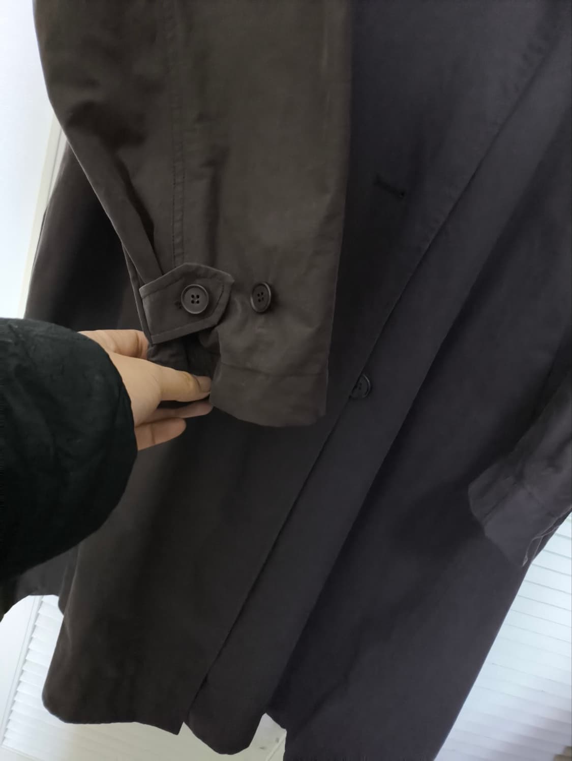 오버핏 한섬 시스템 트렌치 코트 먹브라운 상품이미지4