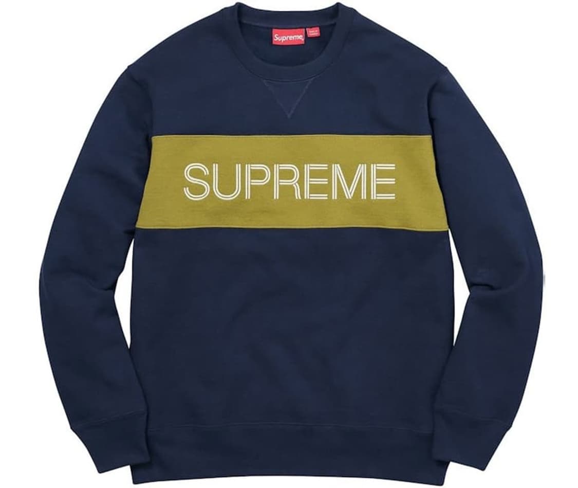 [L] 17fw 슈프림 지그재그 스티치 패널 크루넥 상품이미지1