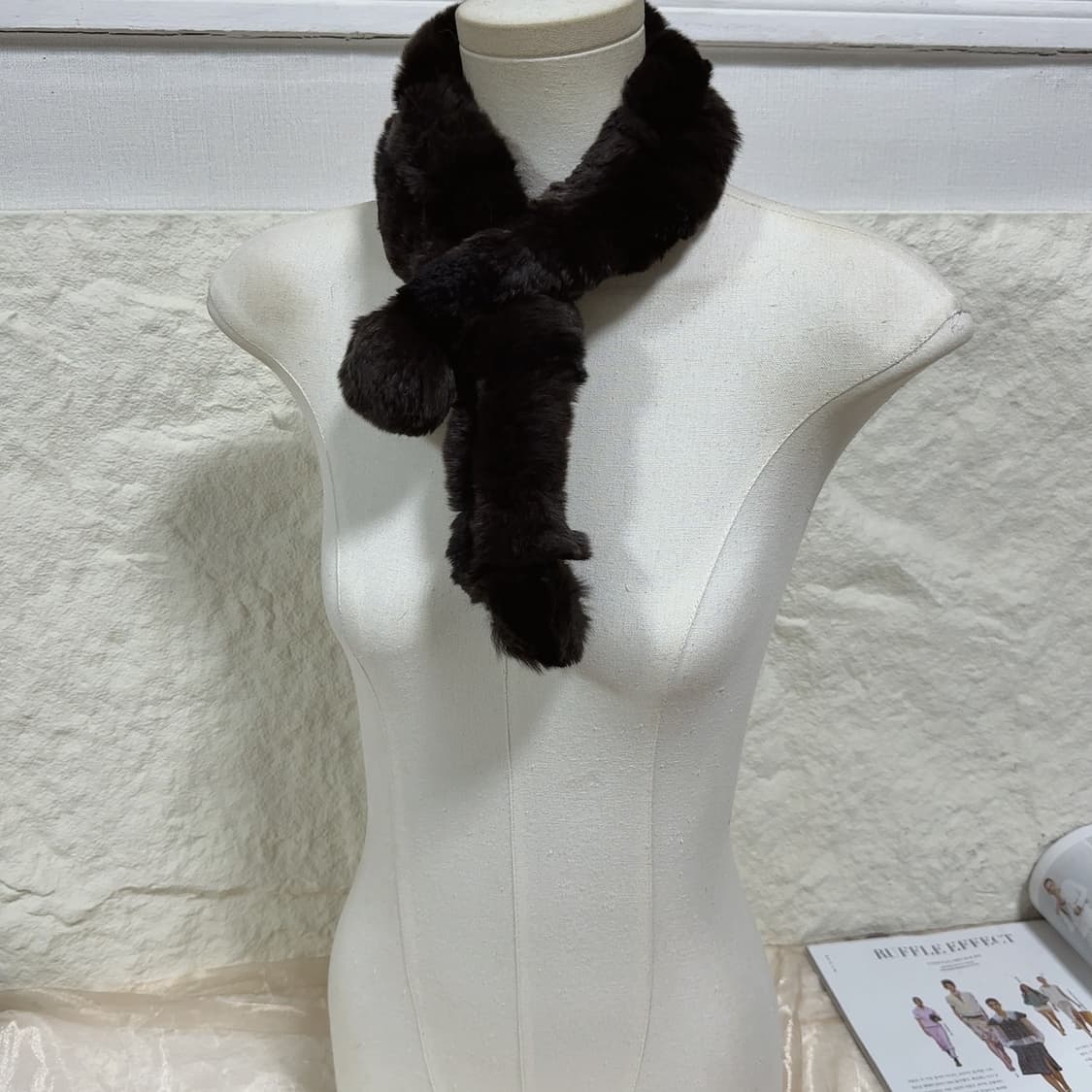 빈티지 래빗 토끼털 목도리 머플러 상품이미지1