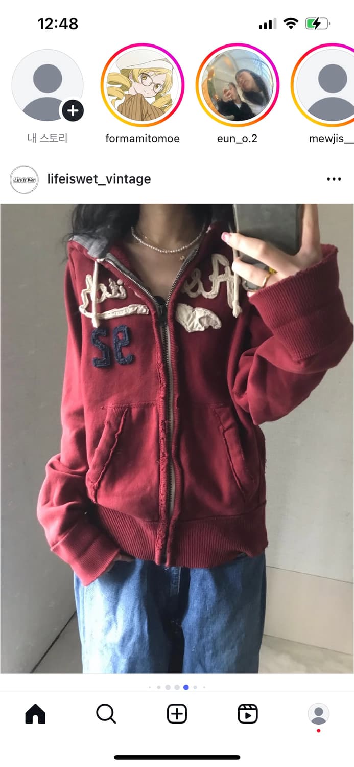 (유일매물)아베크롬비 대대장 희귀  버건디 후드집업 상품이미지1