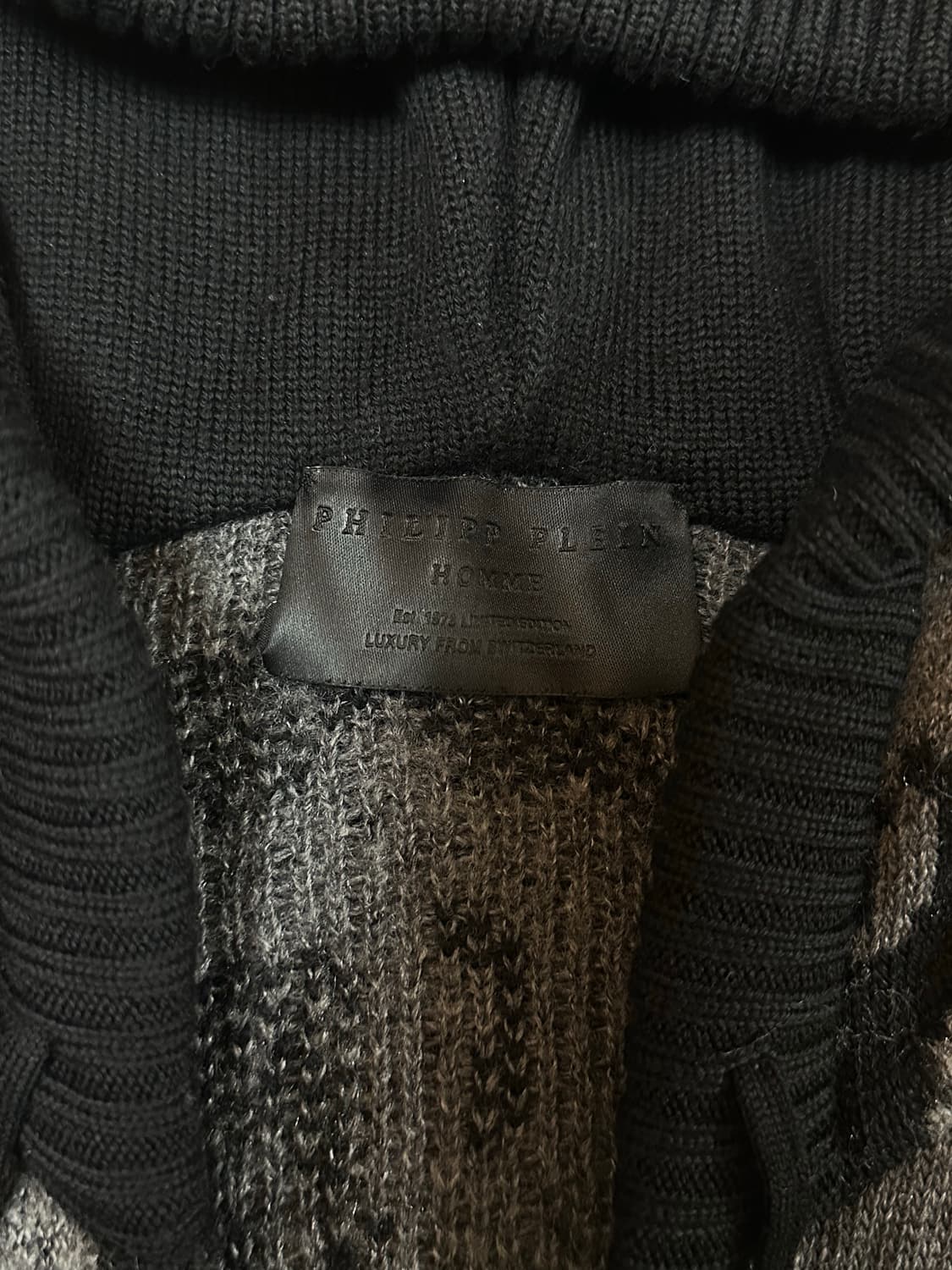 Philipp plein 카모 니트 후드집업 상품이미지3