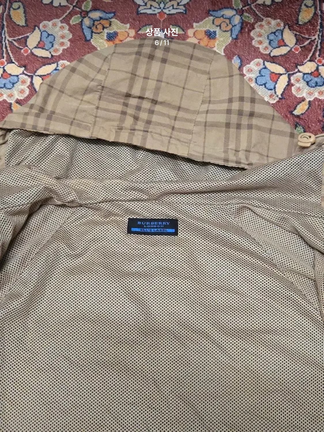 [L] 버버리 블루라벨 노바체크 후드 자켓 상품이미지7