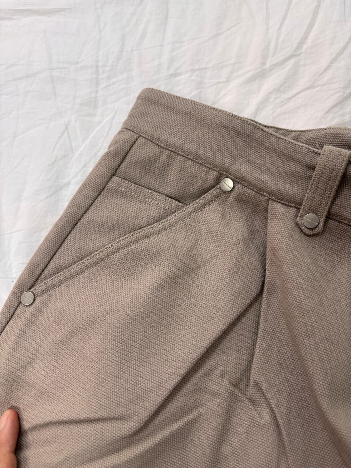 STITCH DOUBLE KNEE PANTS SAND 상품이미지5