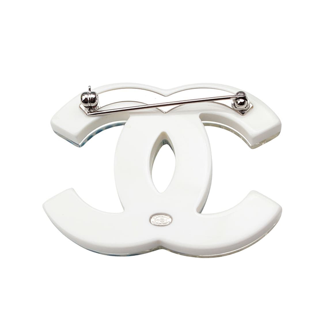 샤넬 화이트 블루 스트라스 CC 로고 브로치 상품이미지3