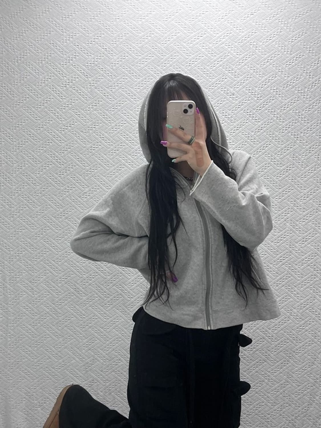 아디다스 빈티지 폭닥 세미크롭 후드 집업 95 C07375 상품이미지2