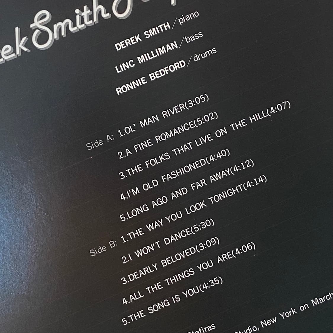 (LP-JAZZ/일본수입반) Derek Smith Trio - Playe 상품이미지6