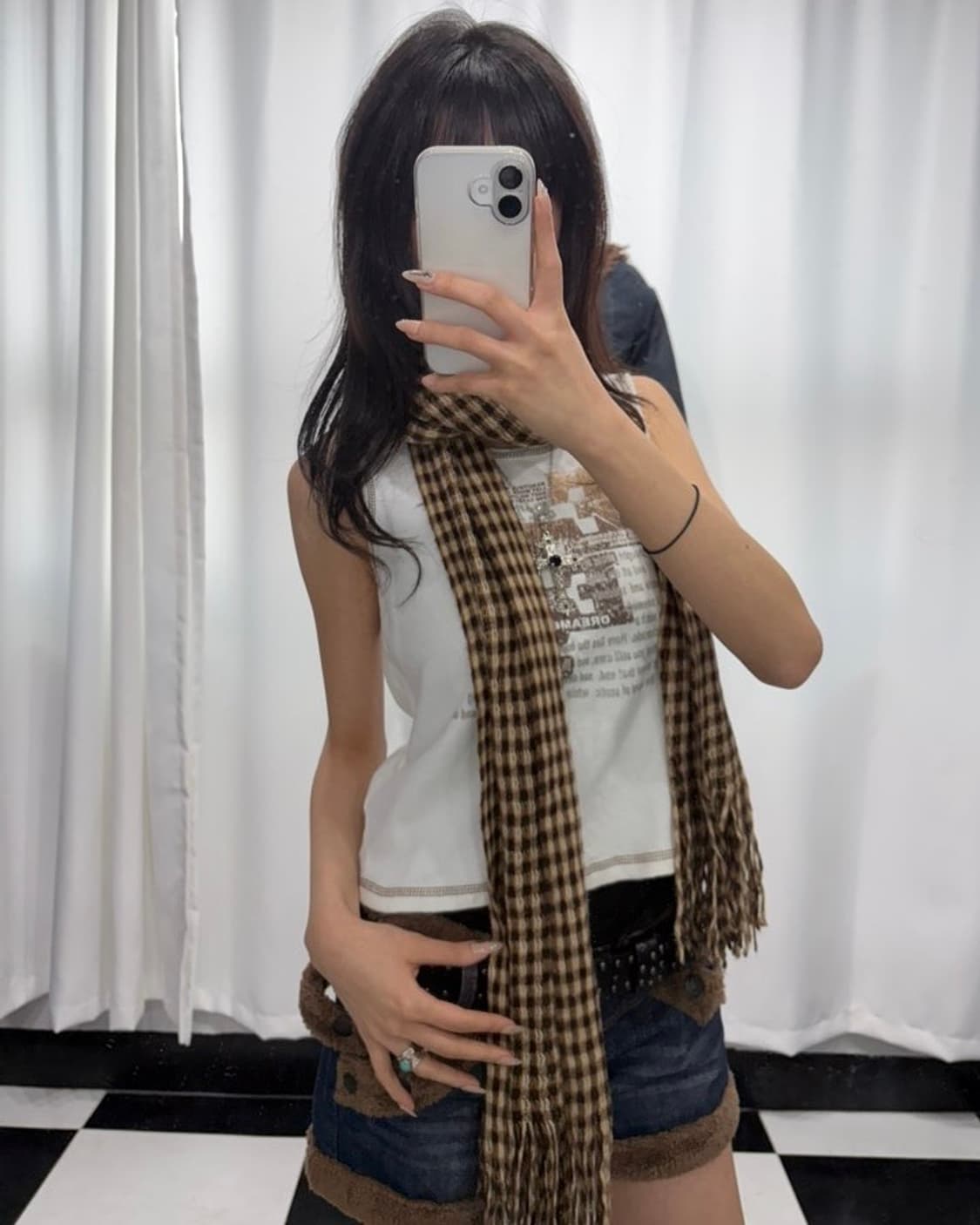🎸브라운 체크 머플러🎸 상품이미지2